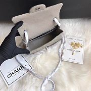 Chanel Mini Flap Bag Grey Caviar Silver 20cm - 5