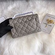 Chanel Mini Flap Bag Grey Caviar Silver 20cm - 3