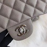 Chanel Mini Flap Bag Grey Caviar Silver 20cm - 2