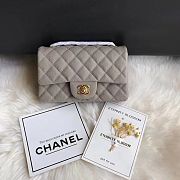 Chanel Mini Flap Bag Grey Caviar Gold 20cm - 1