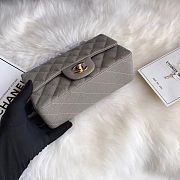 Chanel Mini Flap Bag Grey Caviar Gold 20cm - 6
