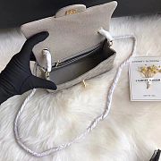 Chanel Mini Flap Bag Grey Caviar Gold 20cm - 5