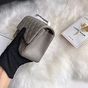 Chanel Mini Flap Bag Grey Caviar Gold 20cm - 4