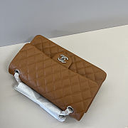 Chanel Flap Bag Caramel Caviar Silver 25cm - 4