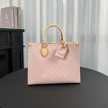Louis Vuitton Onthego Denim Pink MM Bag 32x26x15cm