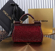 Dolce & Gabbana Small Sicily Handbag In Burgundy 18x11x6cm - 3