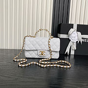 Chanel Small Flap Bag Top Handle White Caviar 20x12x6.5cmcm - 1