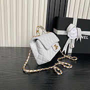 Chanel Small Flap Bag Top Handle White Caviar 20x12x6.5cmcm - 6