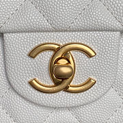 Chanel Small Flap Bag Top Handle White Caviar 20x12x6.5cmcm - 5