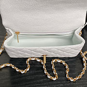 Chanel Small Flap Bag Top Handle White Caviar 20x12x6.5cmcm - 4