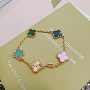 Van Cleef & Arpels Alhambra Bracelet Five Motifs In Silver/Green/Blue - 1