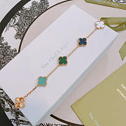 Van Cleef & Arpels Alhambra Bracelet Five Motifs In Silver/Green/Blue - 2