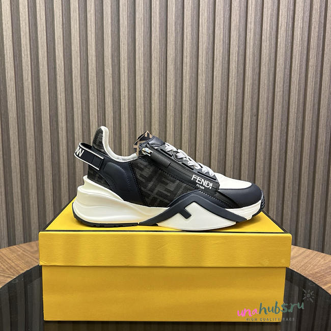 Fendi Flow Leather Black Trainers - 1