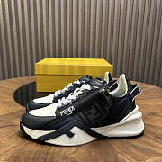 Fendi Flow Leather Black Trainers - 4
