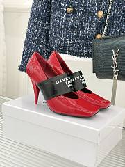 Givenchy Sliced Square Tape pumps in patent red 9cm - 1