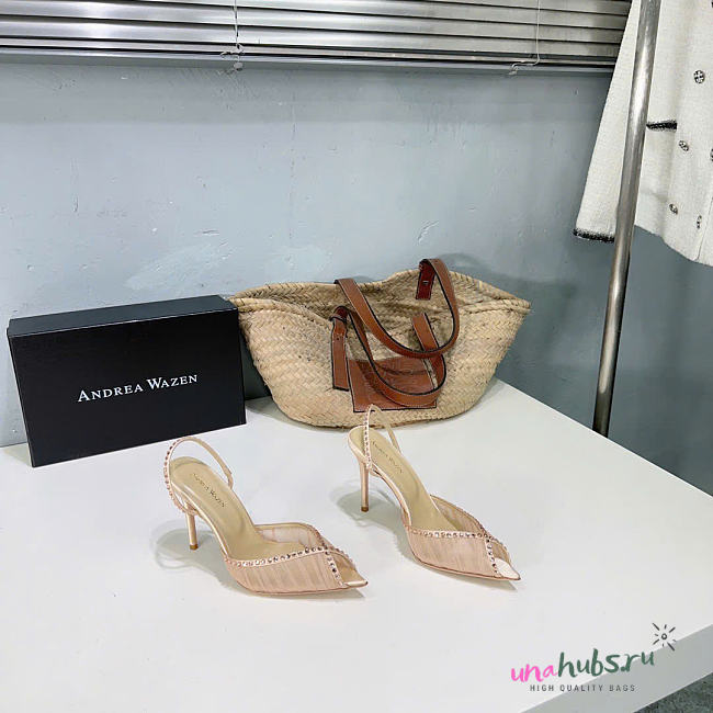 Andrea Wazen 105mm Kay crystal-embellished Slingback - 1