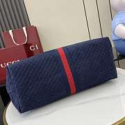 Gucci Giglio Large Tote Bag In Bllue Suede - 60x47x16cm - 5