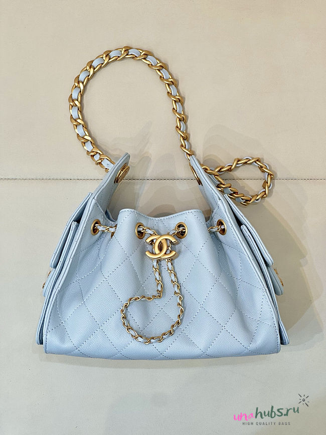 Chanel Mini 25 Handbag Blue Caviar 22x20x12.5cm - 1
