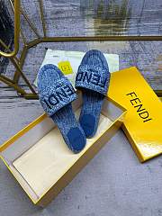 Fendi Blue Denim Slides - 3