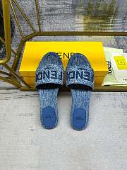 Fendi Blue Denim Slides - 2