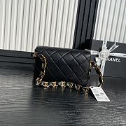Chanel Flap Bag Black Lambskin Gold 26x17x8cm - 5