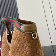 Gucci Giglio Large Tote Bag In Brown Suede - 60x47x16cm - 4