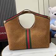 Gucci Giglio Large Tote Bag In Brown Suede - 60x47x16cm - 3