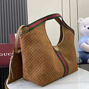 Gucci Giglio Large Tote Bag In Brown Suede - 60x47x16cm - 2