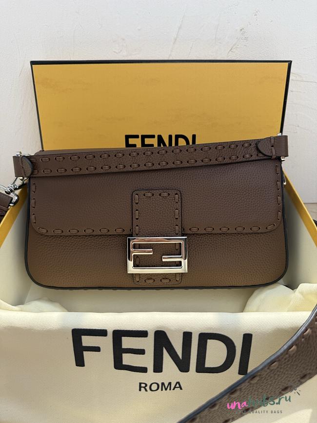 Fendi Baguette Bag Dark Brown 26x13x6cm - 1