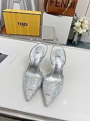 Fendi crystal-embellished 100mm leather pumps - 4