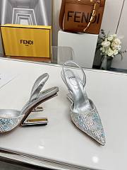 Fendi crystal-embellished 100mm leather pumps - 2