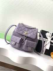 Chanel Backpack Purple Caviar 21x20x12cm - 1