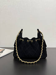 Chanel Mini 25 Handbag Black Suede 22x20x12.5cm - 4