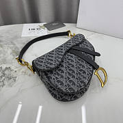 Dior Saddle Bag with Strap Gray Denim 25.5x20x6.5cm - 4