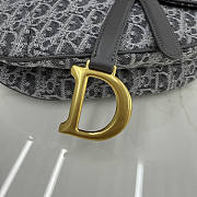Dior Saddle Bag with Strap Gray Denim 25.5x20x6.5cm - 2