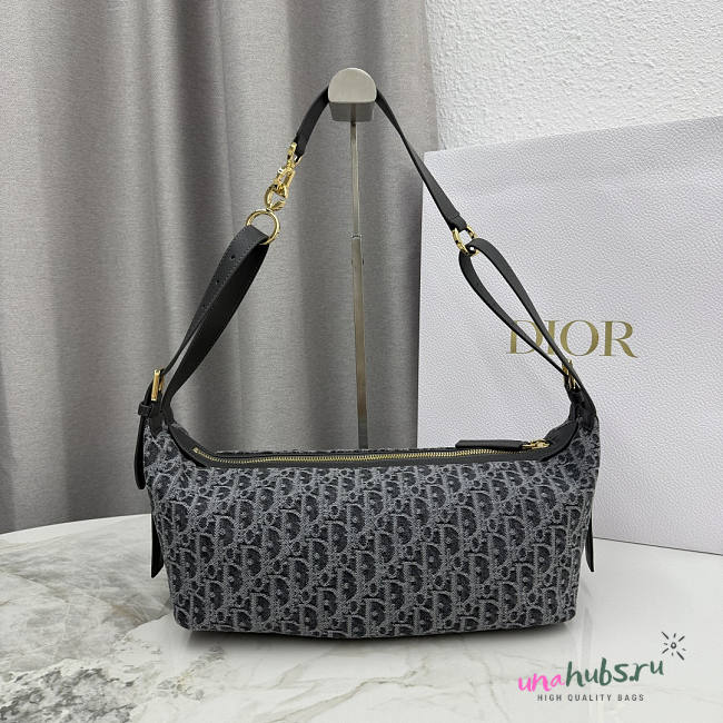 Dior D-Journey Bag Oblique Grey 33x16x15cm - 1
