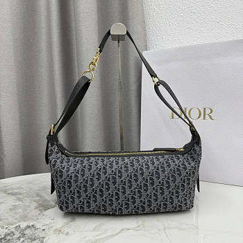 Dior D-Journey Bag Oblique Grey 33x16x15cm
