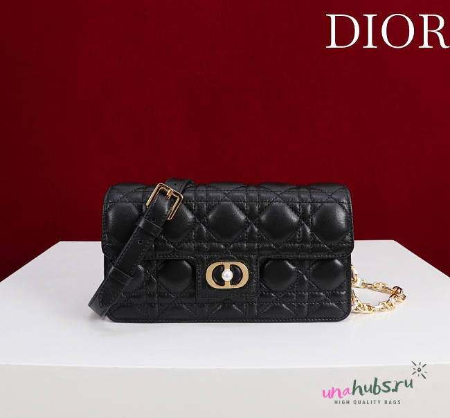 Dior Jolie Mini Bag Black Cannage Lambskin 21x11.5x4.5cm - 1