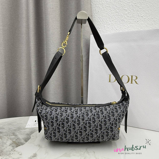 Dior D-Journey Bag Oblique Grey 25.5x14.5x14cm - 1