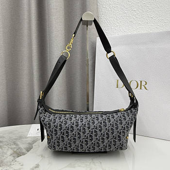 Dior D-Journey Bag Oblique Grey 25.5x14.5x14cm