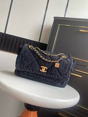 Chanel Flap Bag Denim Black 27x18x8cm - 1