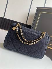 Chanel Flap Bag Denim Black 27x18x8cm - 4
