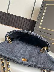 Chanel Flap Bag Denim Black 27x18x8cm - 3