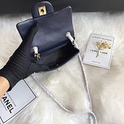 Chanel Mini Flap Bag Navy Blue Lambskin Gold 17cm - 3