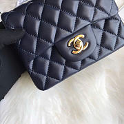 Chanel Mini Flap Bag Navy Blue Lambskin Gold 17cm - 2