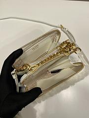 Prada Shearling/Saffiano Mini Pouch White 15x10x5cm - 3