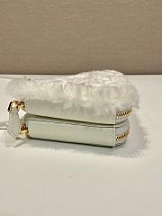 Prada Shearling/Saffiano Mini Pouch White 15x10x5cm - 2