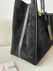 Valentino Garavani Suede Tote Bag Black 38x28x15cm - 5