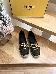 Fendi FF Jacquard Fabric Roma Espadrilles Flat - 1