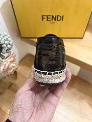 Fendi FF Jacquard Fabric Roma Espadrilles Flat - 3